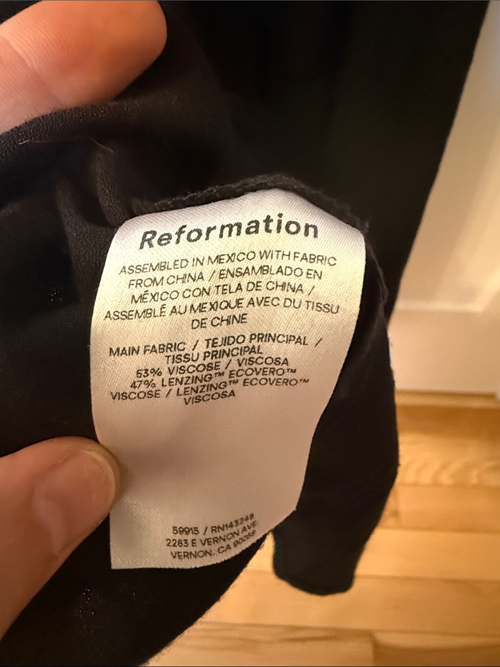 Reformation Vea Dress in Black Size 8 - Picture 9 of 9
